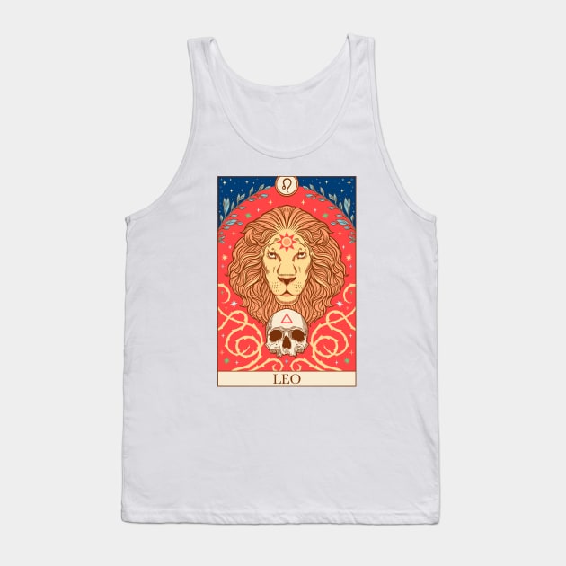 Zodiac sign tarot card Leo Tank Top by OccultOmaStore